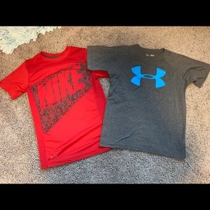 Boys Nike and under Armour shirts